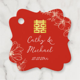 Etiquetas Para Lembrancinhas Casamento chinês moderno e elegante com letra flor