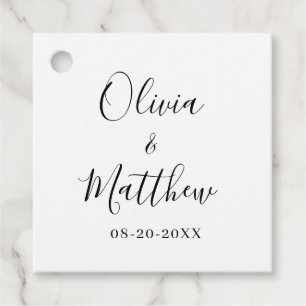 Etiquetas Para Lembrancinhas Casamento Clássico Branco Elegante Minimalista