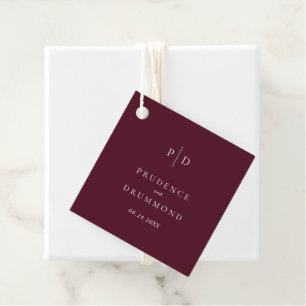 Etiquetas Para Lembrancinhas Casamento Clássico Burgundy Profundo Elegante