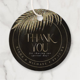 Etiquetas Para Lembrancinhas Casamento com a Folha de Jewel Palm Obrigado ID830