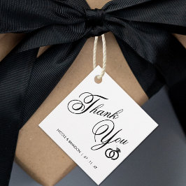 Etiquetas Para Lembrancinhas Casamento com Anéis de Diamante Branco e Negro Obr
