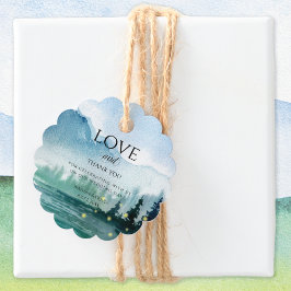 Etiquetas Para Lembrancinhas Casamento com Aquarela Rustic Mountain Fireflies
