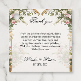 Etiquetas Para Lembrancinhas Casamento com Arco Cardíaco Floral Watercolor Obri