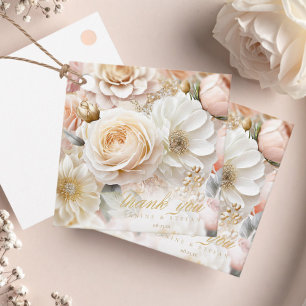 Etiquetas Para Lembrancinhas Casamento com Drama Floral Obrigado White ID1022
