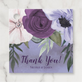 Etiquetas Para Lembrancinhas Casamento com Floral em Aquarela Lavanda Roxa Mode