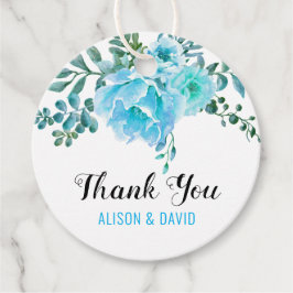 Etiquetas Para Lembrancinhas Casamento com flores aquáticas azuis