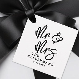 Etiquetas Para Lembrancinhas Casamento com Letra Personalizada Preta e Branca