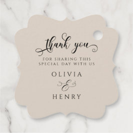 Etiquetas Para Lembrancinhas Casamento com Script de Caligrafia Elegante Obriga