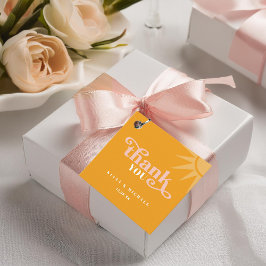 Etiquetas Para Lembrancinhas Casamento com Tipografia Sunshine Obrigado Dourado