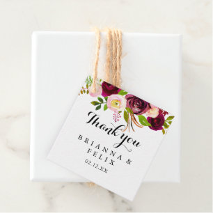 Etiquetas Para Lembrancinhas Casamento da Caligrafia Floral Russo Blush