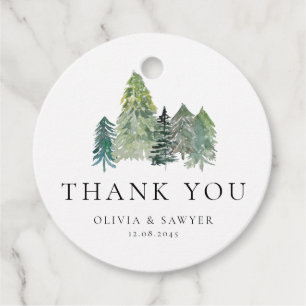 Etiquetas Para Lembrancinhas Casamento da Floresta Evergreen Snowy Winter Obrig