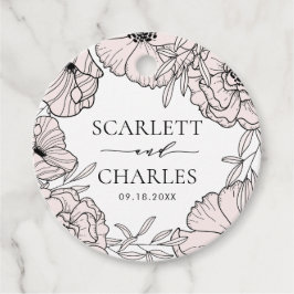 Etiquetas Para Lembrancinhas Casamento das Flores Rosa Espelhadas Modernas
