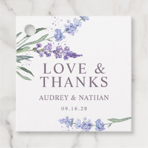Etiquetas Para Lembrancinhas Casamento de Amor e Agradecimento Floral Lavanda e