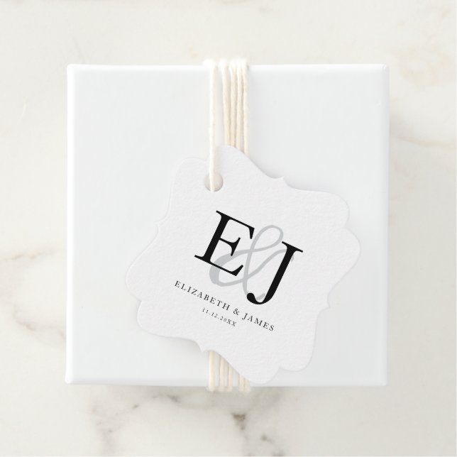 Etiquetas Para Lembrancinhas Casamento de Ampersand Monograma Clássico Elegante (In Situ)