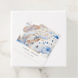 Etiquetas Para Lembrancinhas Casamento de Aquarela com Grécia Chic Santorini