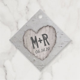 Etiquetas Para Lembrancinhas Casamento de Árvore de Nascimento de Iniciais Card