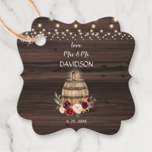 Etiquetas Para Lembrancinhas Casamento de Barn Floral de Barrel de Vinho Borgon