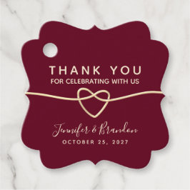Etiquetas Para Lembrancinhas Casamento de Borgonha Minimalista Obrigado