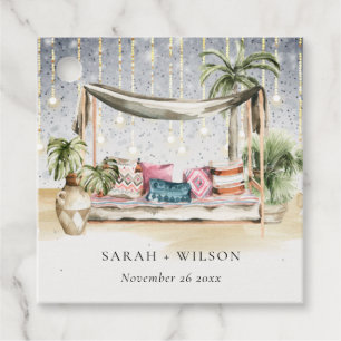 Etiquetas Para Lembrancinhas Casamento de Cabana Tropical Palm Beach Starry Nig