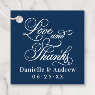 Etiquetas Para Lembrancinhas Casamento de Caligrafia Amor e Agradecimento Azul