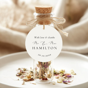 Etiquetas Para Lembrancinhas Casamento de Caligrafia Minimalista Moderno