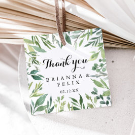 Etiquetas Para Lembrancinhas Casamento de Caligrafia Verde Tropical Elegante