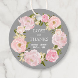 Etiquetas Para Lembrancinhas Casamento de Cinzas de Pêonias Rosa Esbranquiçada 
