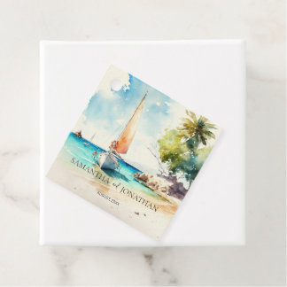 Etiquetas Para Lembrancinhas Casamento de cruzeiro de barco a aquarela minimali