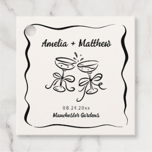 Etiquetas Para Lembrancinhas Casamento de Desenho de Mão Moderno e Whimsical