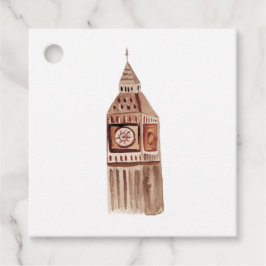 Etiquetas Para Lembrancinhas Casamento de destino em Londres com aquarela