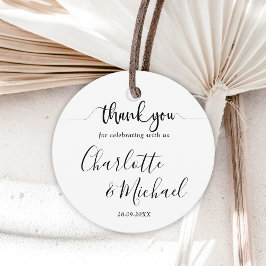 Etiquetas Para Lembrancinhas Casamento de Elegância Moderna Negra e Branca Obri