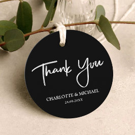 Etiquetas Para Lembrancinhas Casamento de Elegância Moderna Negra e Branca Obri