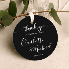 Etiquetas Para Lembrancinhas Casamento de Elegância Moderna Negra e Branca Obri