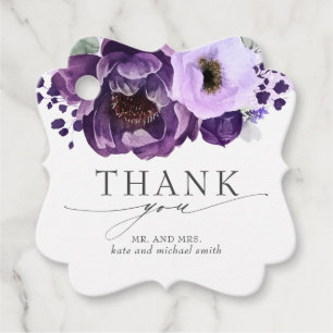 Etiquetas Para Lembrancinhas Casamento De Elegante Floral Roxo Obrigado