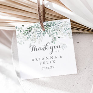 Etiquetas Para Lembrancinhas Casamento de Eucalyptus com um verde minimalista