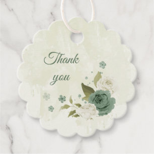 Etiquetas Para Lembrancinhas casamento de flores brancas verdes sage