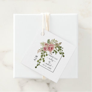 Etiquetas Para Lembrancinhas Casamento de flores cor-de-rosa-rosa Dusty e monog