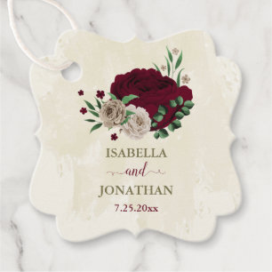 Etiquetas Para Lembrancinhas Casamento de flores de champanhe borgonha