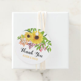 Etiquetas Para Lembrancinhas Casamento de flores de girassol amarelo Obrigado