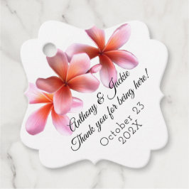 Etiquetas Para Lembrancinhas Casamento de Flores de Plumeria Rosa Obrigado Etiq