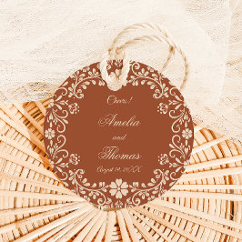 Etiquetas Para Lembrancinhas Casamento de Flores Rustic Terracotta