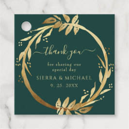 Etiquetas Para Lembrancinhas Casamento de Folhagem do Ouro Verde Elegante Chic