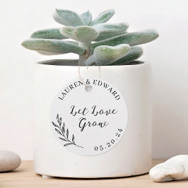 Etiquetas Para Lembrancinhas Casamento de Folhagem Elegante Deixe o Amor Cresce