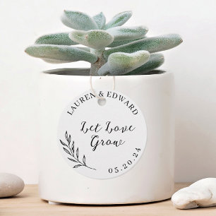 Etiquetas Para Lembrancinhas Casamento de Folhagem Elegante Deixe o Amor Cresce