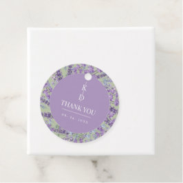 Etiquetas Para Lembrancinhas Casamento de Iniciais de Lavanda Sálvia Elegante