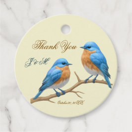 Etiquetas Para Lembrancinhas Casamento de Ivory Pastel Lovebird Romântico Blueb