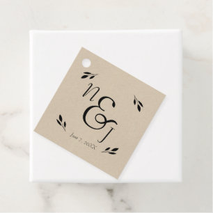 Etiquetas Para Lembrancinhas Casamento de Kraft Moderno Russo Botânico de Folha