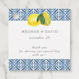 Etiquetas Para Lembrancinhas Casamento de Limões Azulejos Azuis do Mediterrâneo