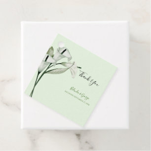 Etiquetas Para Lembrancinhas Casamento de Lírios de Cala Brancos Elegantes Mode