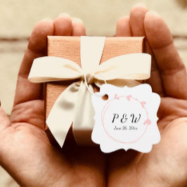 Etiquetas Para Lembrancinhas Casamento de Monograma da Verruga Simples do Coraç